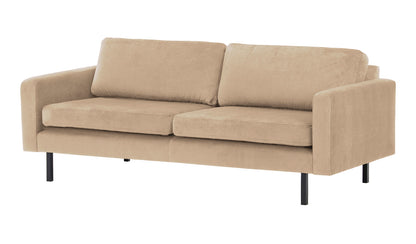 2-Sitzer, 3-Sitzer, Ecksofa Rechts oder Links, Couch, mit schwarzen Metallbeinen und modischem Veloursbezug