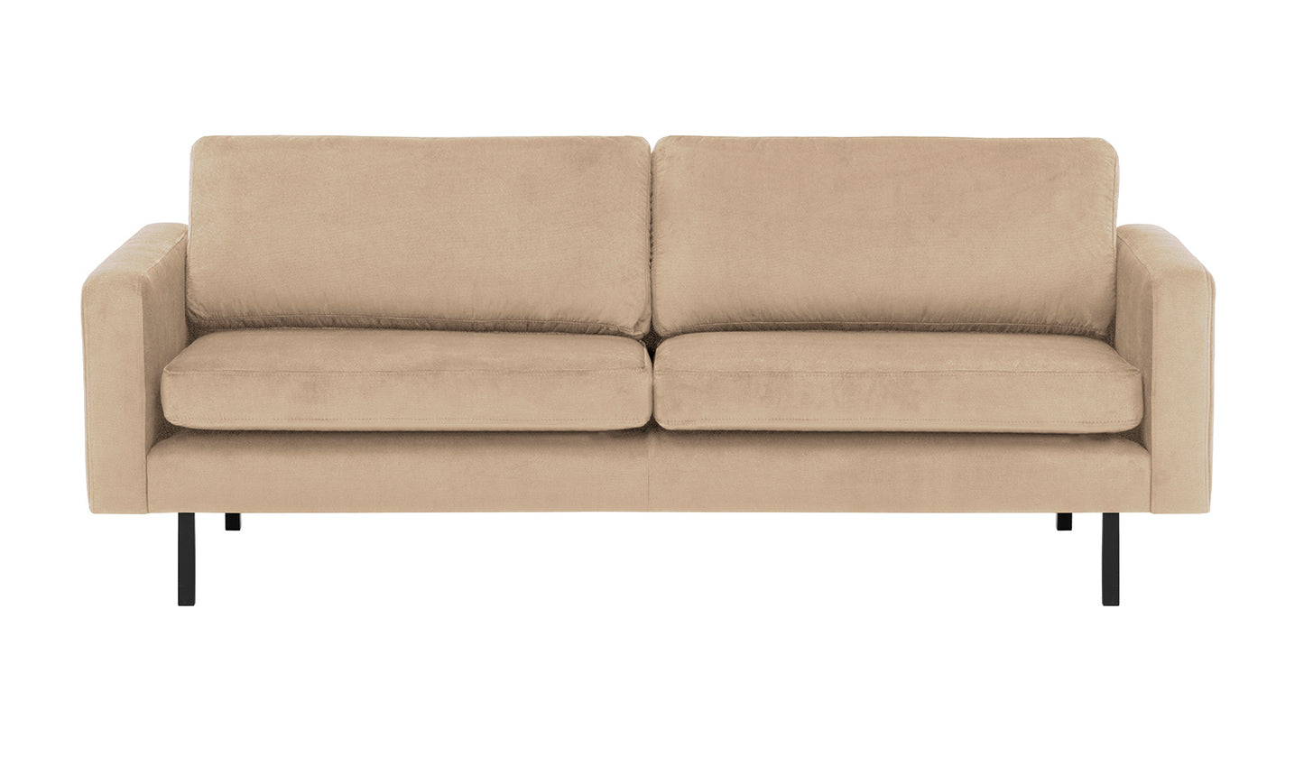 2-Sitzer, 3-Sitzer, Ecksofa Rechts oder Links, Couch, mit schwarzen Metallbeinen und modischem Veloursbezug