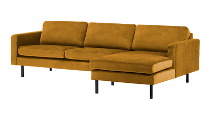 2-Sitzer, 3-Sitzer, Ecksofa Rechts oder Links, Couch, mit schwarzen Metallbeinen und modischem Veloursbezug