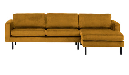 2-Sitzer, 3-Sitzer, Ecksofa Rechts oder Links, Couch, mit schwarzen Metallbeinen und modischem Veloursbezug