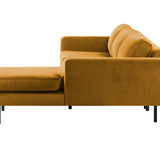 2-Sitzer, 3-Sitzer, Ecksofa Rechts oder Links, Couch, mit schwarzen Metallbeinen und modischem Veloursbezug