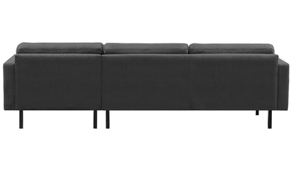 2-Sitzer, 3-Sitzer, Ecksofa Rechts oder Links, Couch, mit schwarzen Metallbeinen und modischem Veloursbezug