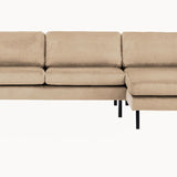 2-Sitzer, 3-Sitzer, Ecksofa Rechts oder Links, Couch, mit schwarzen Metallbeinen und modischem Veloursbezug