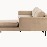 2-Sitzer, 3-Sitzer, Ecksofa Rechts oder Links, Couch, mit schwarzen Metallbeinen und modischem Veloursbezug