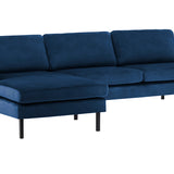 2-Sitzer, 3-Sitzer, Ecksofa Rechts oder Links, Couch, mit schwarzen Metallbeinen und modischem Veloursbezug