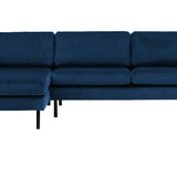 2-Sitzer, 3-Sitzer, Ecksofa Rechts oder Links, Couch, mit schwarzen Metallbeinen und modischem Veloursbezug