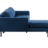 2-Sitzer, 3-Sitzer, Ecksofa Rechts oder Links, Couch, mit schwarzen Metallbeinen und modischem Veloursbezug
