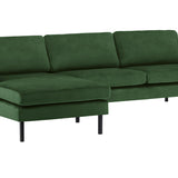 2-Sitzer, 3-Sitzer, Ecksofa Rechts oder Links, Couch, mit schwarzen Metallbeinen und modischem Veloursbezug