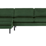 2-Sitzer, 3-Sitzer, Ecksofa Rechts oder Links, Couch, mit schwarzen Metallbeinen und modischem Veloursbezug