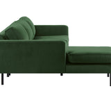 2-Sitzer, 3-Sitzer, Ecksofa Rechts oder Links, Couch, mit schwarzen Metallbeinen und modischem Veloursbezug