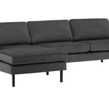 2-Sitzer, 3-Sitzer, Ecksofa Rechts oder Links, Couch, mit schwarzen Metallbeinen und modischem Veloursbezug