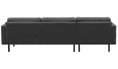 2-Sitzer, 3-Sitzer, Ecksofa Rechts oder Links, Couch, mit schwarzen Metallbeinen und modischem Veloursbezug