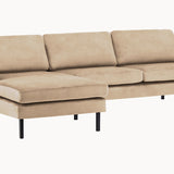 2-Sitzer, 3-Sitzer, Ecksofa Rechts oder Links, Couch, mit schwarzen Metallbeinen und modischem Veloursbezug