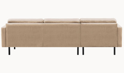 2-Sitzer, 3-Sitzer, Ecksofa Rechts oder Links, Couch, mit schwarzen Metallbeinen und modischem Veloursbezug