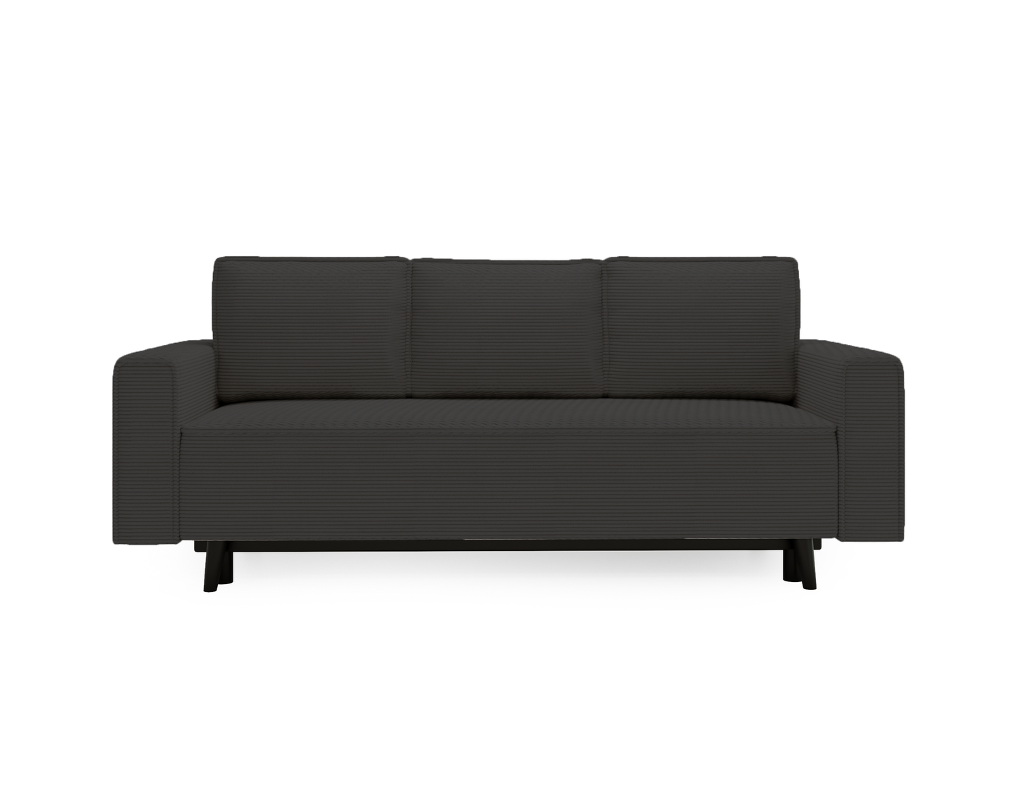 3-Sitzer Sofa Dreisitzer Schlafsofa, 3er Sofa mit schwarzen Holzbeinen und modischem Cordbezug