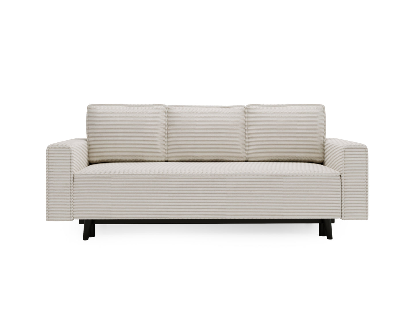 3-Sitzer Sofa Dreisitzer Schlafsofa, 3er Sofa mit schwarzen Holzbeinen und modischem Cordbezug