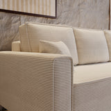 3-Sitzer Sofa Dreisitzer Schlafsofa, 3er Sofa mit schwarzen Holzbeinen und modischem Cordbezug