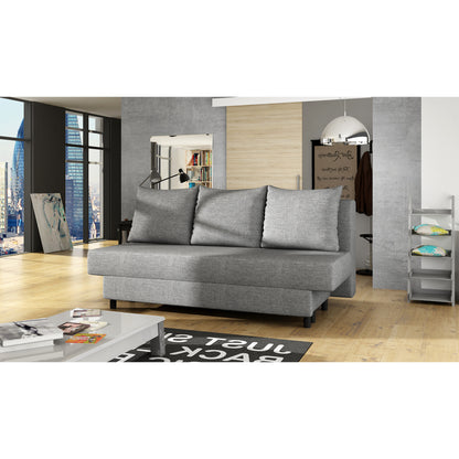 3-Sitzer Sofa Dreisitzer Schlafsofa, 3er Sofa mit 3 Dekokissen und Stauraum, umbaubar zum Bett Doppelbett