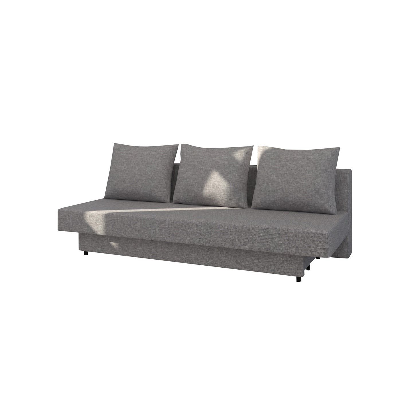 3-Sitzer Sofa Dreisitzer Schlafsofa, 3er Sofa mit 3 Dekokissen und Stauraum, umbaubar zum Bett Doppelbett