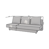 3-Sitzer Sofa Dreisitzer Schlafsofa, 3er Sofa mit 3 Dekokissen und Stauraum, umbaubar zum Bett Doppelbett