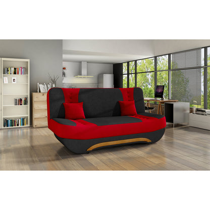 3-Sitzer Sofa Dreisitzer Schlafsofa, 3er Sofa mit 2 Dekokissen und Stauraum, umbaubar zum Bett Doppelbett