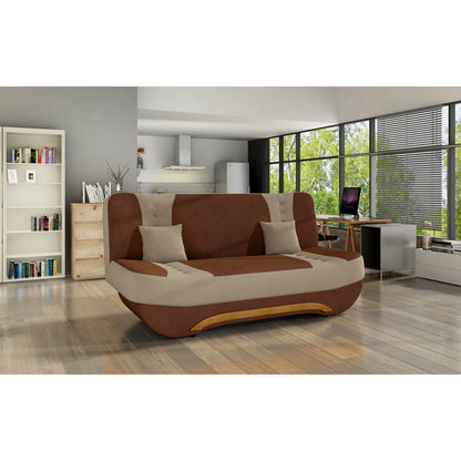 3-Sitzer Sofa Dreisitzer Schlafsofa, 3er Sofa mit 2 Dekokissen und Stauraum, umbaubar zum Bett Doppelbett