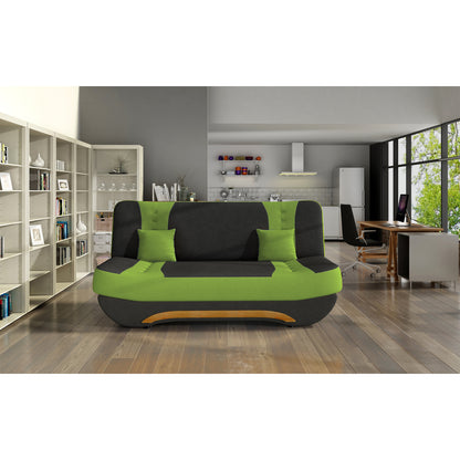 3-Sitzer Sofa Dreisitzer Schlafsofa, 3er Sofa mit 2 Dekokissen und Stauraum, umbaubar zum Bett Doppelbett