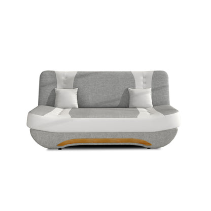 3-Sitzer Sofa Dreisitzer Schlafsofa, 3er Sofa mit 2 Dekokissen und Stauraum, umbaubar zum Bett Doppelbett