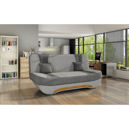 3-Sitzer Sofa Dreisitzer Schlafsofa, 3er Sofa mit 2 Dekokissen und Stauraum, umbaubar zum Bett Doppelbett