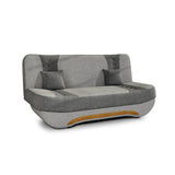 3-Sitzer Sofa Dreisitzer Schlafsofa, 3er Sofa mit 2 Dekokissen und Stauraum, umbaubar zum Bett Doppelbett