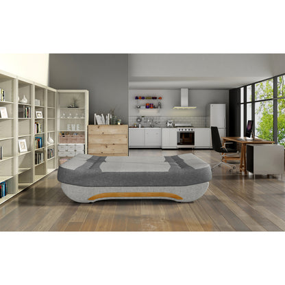 3-Sitzer Sofa Dreisitzer Schlafsofa, 3er Sofa mit 2 Dekokissen und Stauraum, umbaubar zum Bett Doppelbett