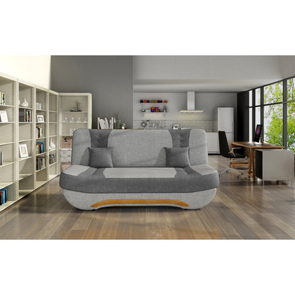 3-Sitzer Sofa Dreisitzer Schlafsofa, 3er Sofa mit 2 Dekokissen und Stauraum, umbaubar zum Bett Doppelbett