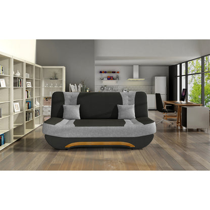 3-Sitzer Sofa Dreisitzer Schlafsofa, 3er Sofa mit 2 Dekokissen und Stauraum, umbaubar zum Bett Doppelbett