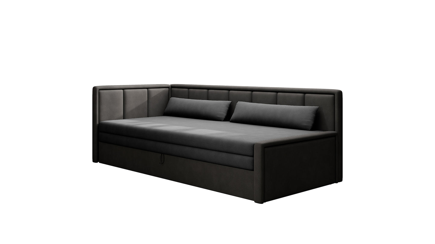 3-Sitzer Sofa & Tagesbett Dreisitzer Schlafsofa mit 2 Dekokissen und Stauraum, Links oder rechts