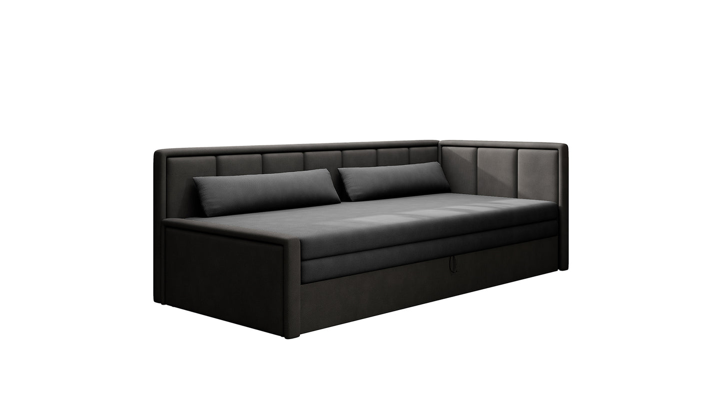 3-Sitzer Sofa & Tagesbett Dreisitzer Schlafsofa mit 2 Dekokissen und Stauraum, Links oder rechts