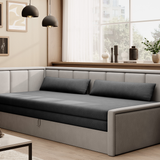 3-Sitzer Sofa & Tagesbett Dreisitzer Schlafsofa mit 2 Dekokissen und Stauraum, Links oder rechts