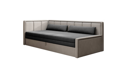 3-Sitzer Sofa & Tagesbett Dreisitzer Schlafsofa mit 2 Dekokissen und Stauraum, Links oder rechts