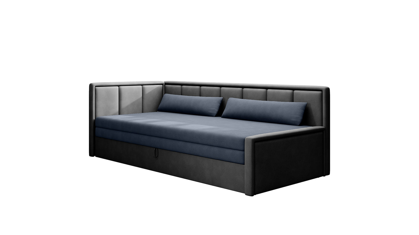 3-Sitzer Sofa & Tagesbett Dreisitzer Schlafsofa mit 2 Dekokissen und Stauraum, Links oder rechts