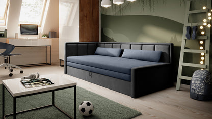 3-Sitzer Sofa & Tagesbett Dreisitzer Schlafsofa mit 2 Dekokissen und Stauraum, Links oder rechts