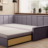 3-Sitzer Sofa & Tagesbett Dreisitzer Schlafsofa mit 2 Dekokissen und Stauraum, Links oder rechts