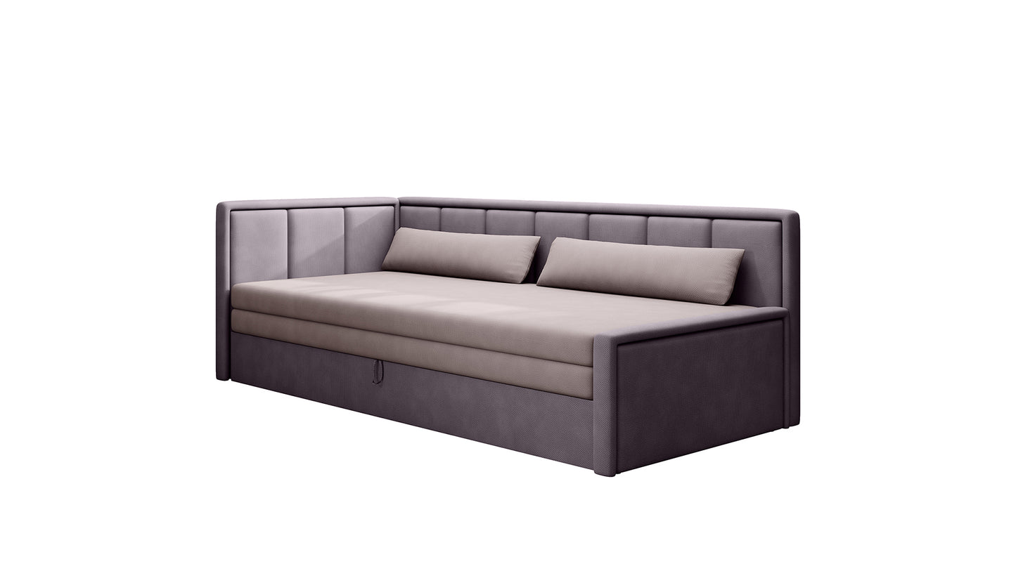 3-Sitzer Sofa & Tagesbett Dreisitzer Schlafsofa mit 2 Dekokissen und Stauraum, Links oder rechts