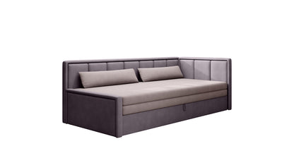 3-Sitzer Sofa & Tagesbett Dreisitzer Schlafsofa mit 2 Dekokissen und Stauraum, Links oder rechts