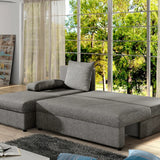 Ecksofa mit Schlaffunktion Eck-Sofa Corner Recamiere beidseitig montierbar mit 5 Dekokissen, 206 cm Gesamtbreite umbaubar zum Doppelbett
