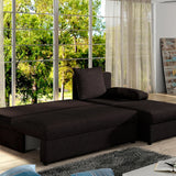 Ecksofa mit Schlaffunktion Eck-Sofa Corner Recamiere beidseitig montierbar mit 5 Dekokissen, 206 cm Gesamtbreite umbaubar zum Doppelbett