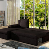 Ecksofa mit Schlaffunktion Eck-Sofa Corner Recamiere beidseitig montierbar mit 5 Dekokissen, 206 cm Gesamtbreite umbaubar zum Doppelbett