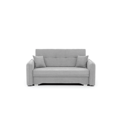 2-Sitzer Sofa Dreisitzer Schlafsofa, 2er Sofa mit 2 Dekokissen und Stauraum umbaubar zum Doppelbett