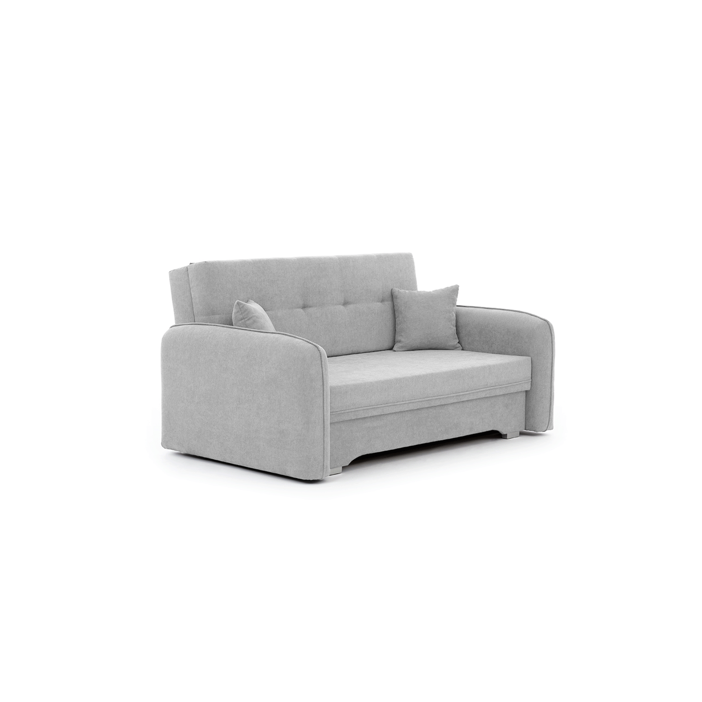 2-Sitzer Sofa Dreisitzer Schlafsofa, 2er Sofa mit 2 Dekokissen und Stauraum umbaubar zum Doppelbett