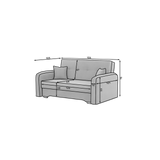 2-Sitzer Sofa Dreisitzer Schlafsofa, 2er Sofa mit 2 Dekokissen und Stauraum umbaubar zum Doppelbett