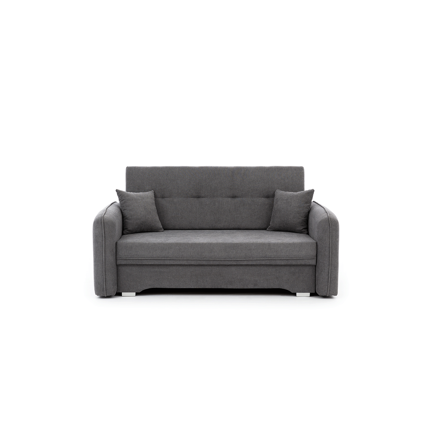 2-Sitzer Sofa Dreisitzer Schlafsofa, 2er Sofa mit 2 Dekokissen und Stauraum umbaubar zum Doppelbett