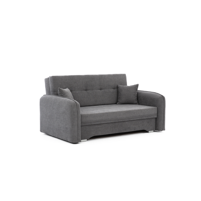 2-Sitzer Sofa Dreisitzer Schlafsofa, 2er Sofa mit 2 Dekokissen und Stauraum umbaubar zum Doppelbett